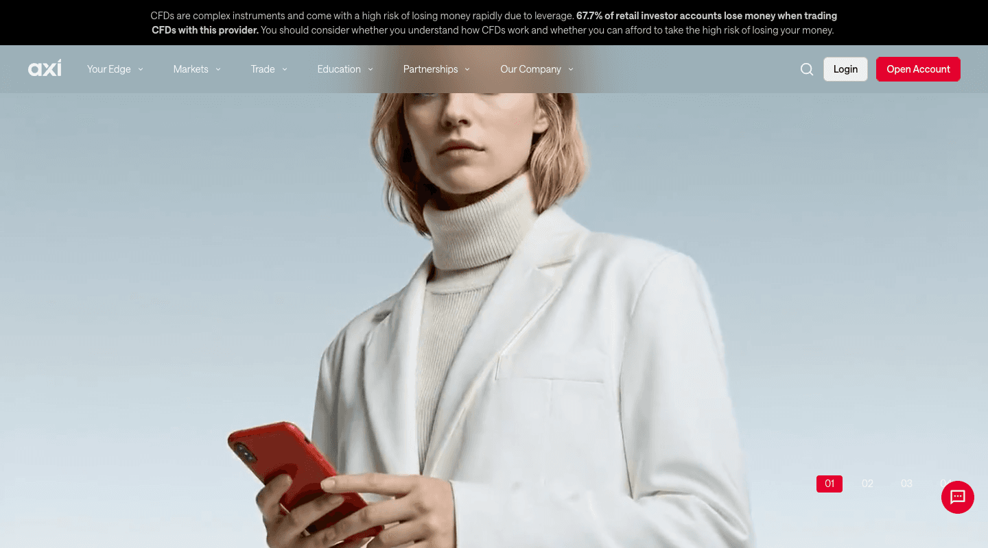 Axi website screenshot