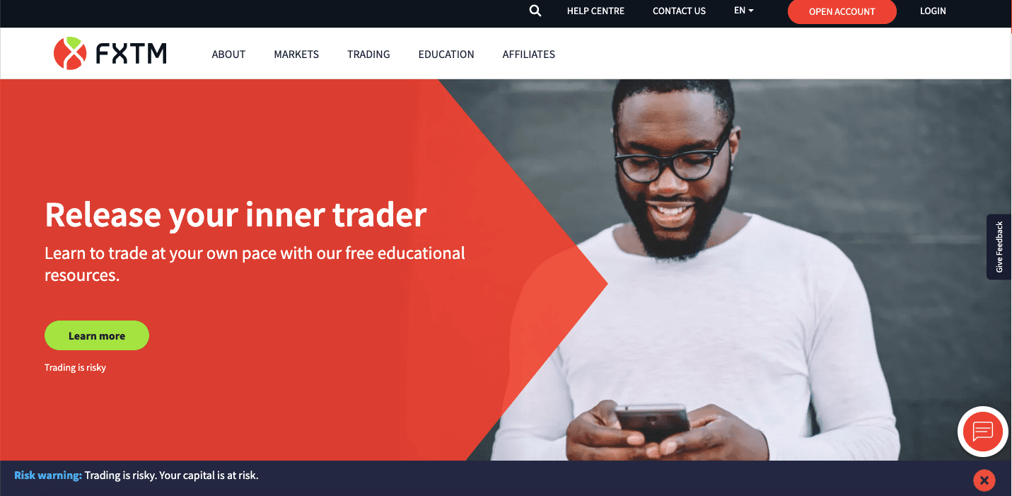 FXTM website screenshot