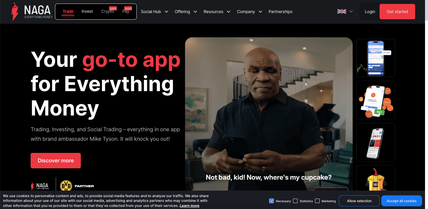 NAGA website screenshot
