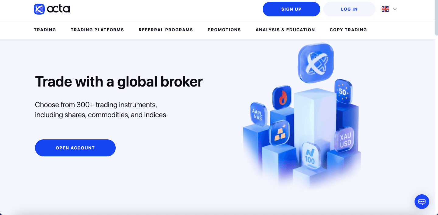 Octa website screenshot