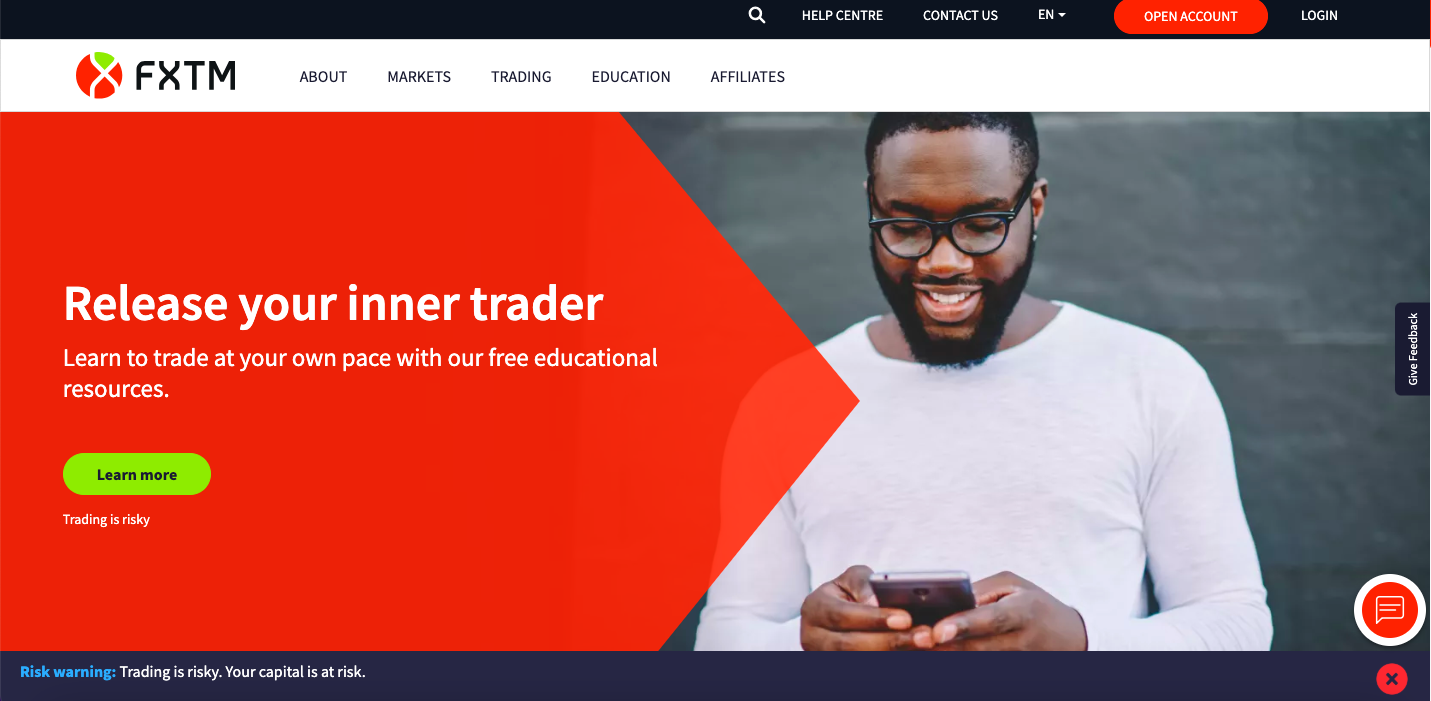 FXTM website screenshot