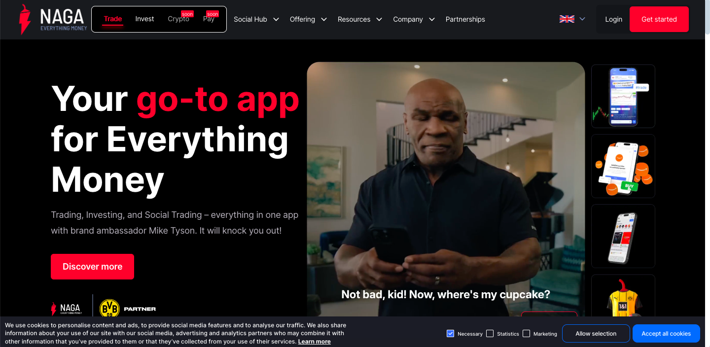 NAGA website screenshot