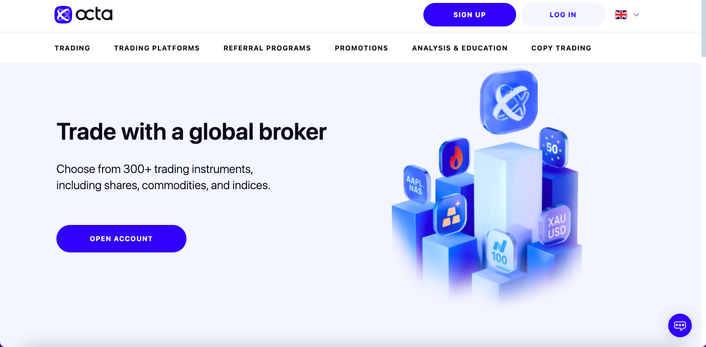 Octa website screenshot